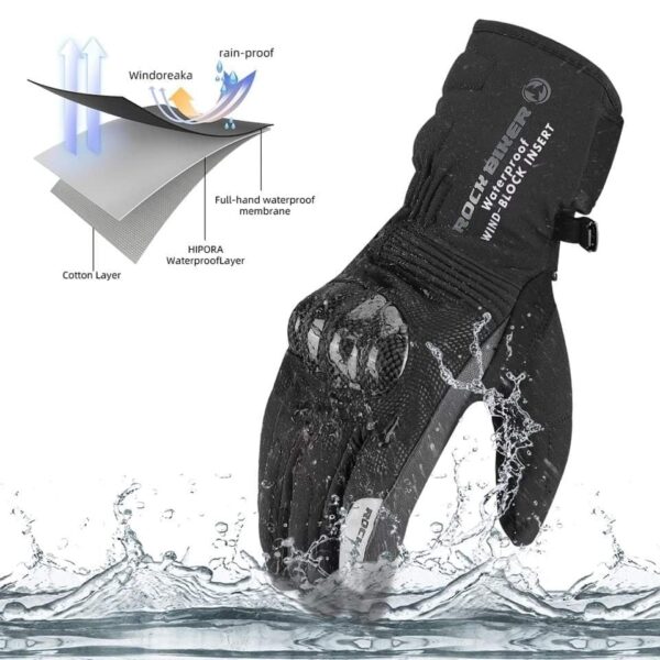 Guante Rock Biker De Softshell Para El Frío Y La Lluvia - Imagen 5