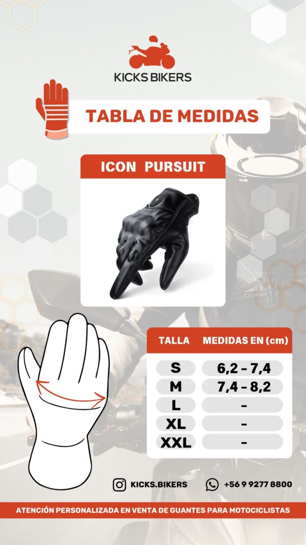 TABLA DE MEDIDAS GUANTES DE MOTO
